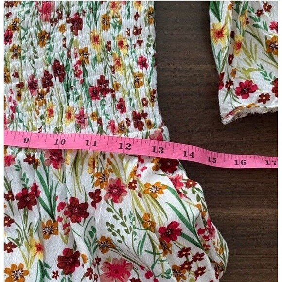 Lost + Wander Floral Maxi Renee Smocked Off Shoulder Bell Sleeves Fairy Cottage - Picture 8 of 12